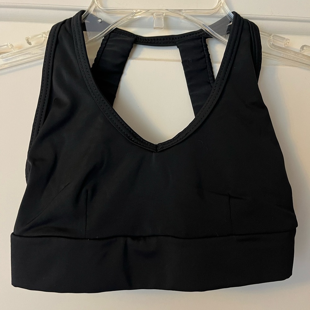 Balera Black Open Back Cut Out Dance Sports Bra Top